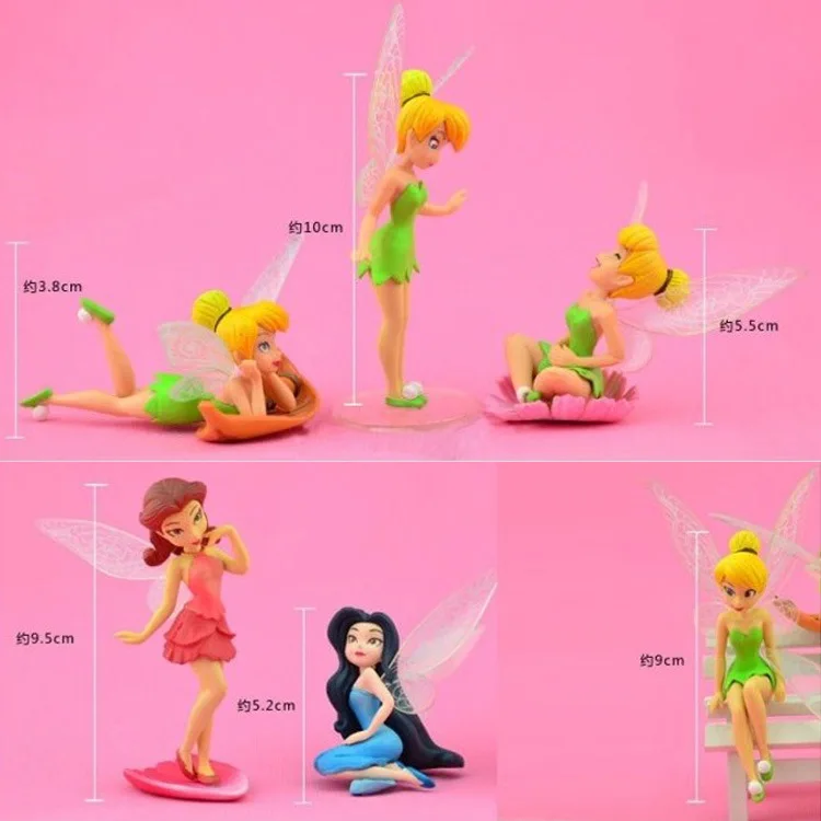 6 шт./компл. аниме Tinkerbell сказочные фигурки игрушки «Динь-Динь» ПВХ фигурки Куклы