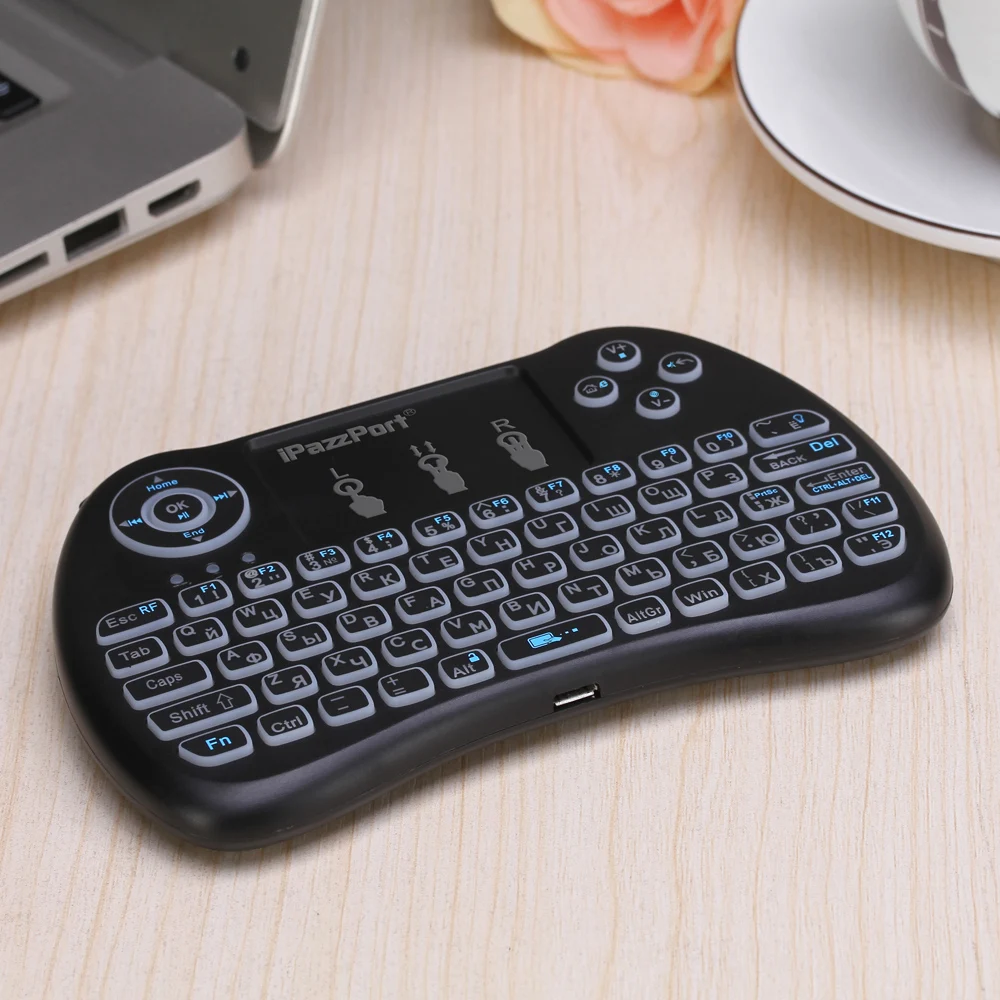 IPazzPort русская Подсветка мини Беспроводной клавиатура Мышь для Android ТВ Box/Mini PC/Raspberry