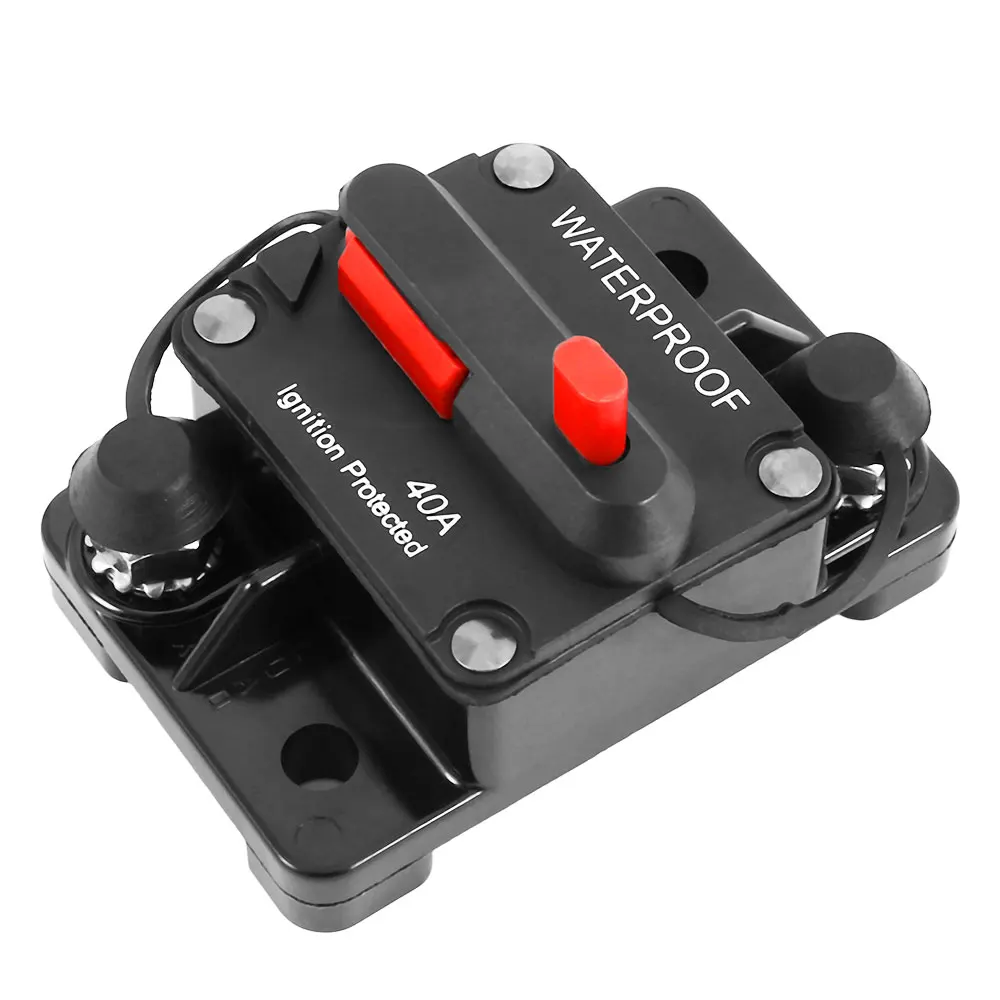 

40A AMP Circuit Breaker Dual Battery IP67 Waterproof 12V 24V Fuse Reset