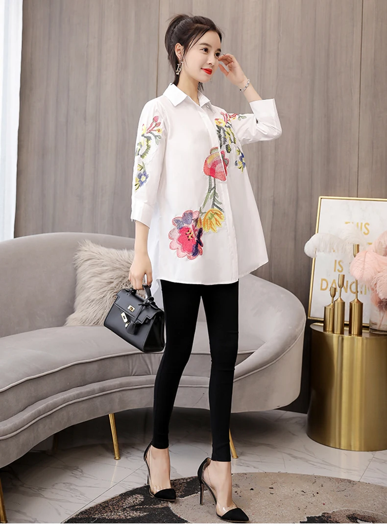 Women Blouse Embroidery Chinese Stlye Plus Size Blusa Feminina Summer Top Chemise Femme Tops Shirt Harajuku Womens Blouses (7)