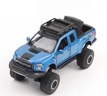 1 32 kids toys Ford raptor big foot F150 Pickup truck metal toy cars model for