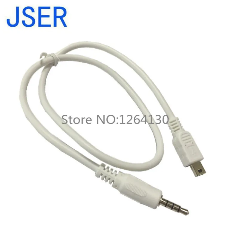 3.5mm Car Hifi AUX Audio Mini USB Cable Cord White For MP3/4 Mini USB Device