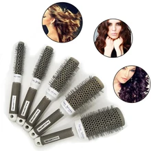5pcs Ceramic Ionic Radial Round Comb Hair Dressing Brush Salon Styling Barrel Anti-static escova de cabelo Detangling Hairbrush