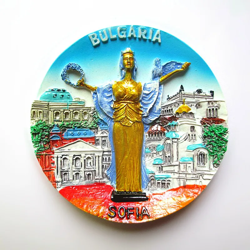 Ручная роспись панорамных людей круглые наклейки болгарская столица София