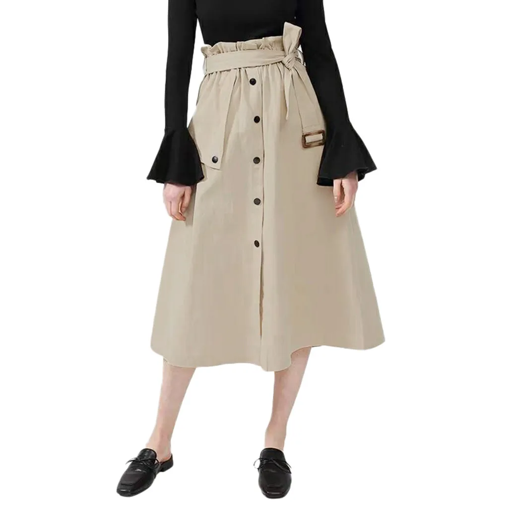 Летняя женская мода макси юбка Повседневная Высокая талия плиссированная Макси высокого качества полиэстер свободная элегантная мягкая