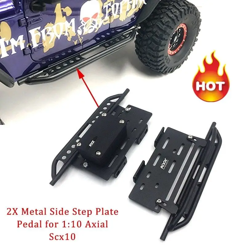 

2X Metal Side Step Plate Pedal for 1:10 Axial Scx10 Scx-10ll RC Car Crawler Part