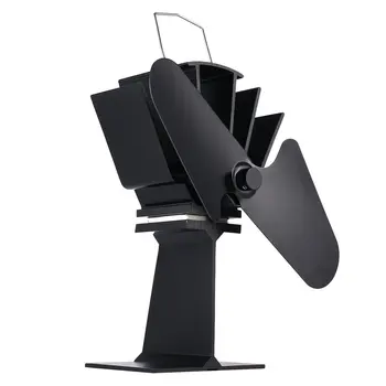 

2 Blades Heat Power Wood Stove Eco friendly Fan Home Wood Burner Fireplace Blower Fuel Coat Saving Stove Fan