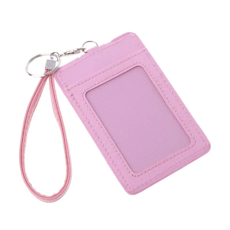 Мода милый кредитный держатель для карт чехол браслет мешок идентификатор автобуса держатель для карт с брелок для студентов подростков мальчиков девочек женщин - Цвет: Розовый
