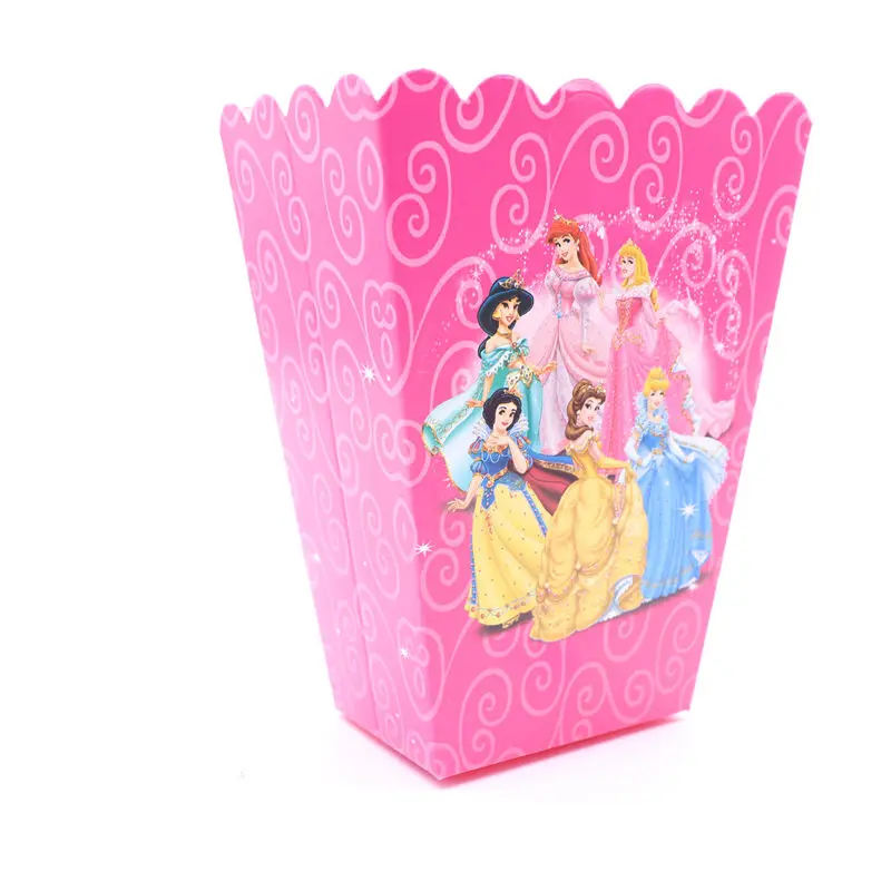 

6pcs Popcorn Box Six princesses Happy Birthday Party Decorations Party Supplies Birthday Party Decorations Kids