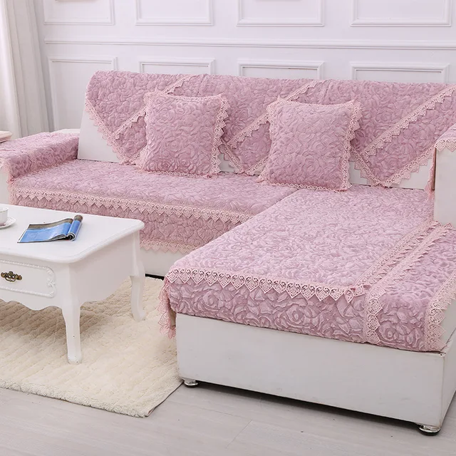 1 Piece Pink Sofa Cover Stripe Printed Soft Modern Slip Resistant 1 Piece Pink Sofa Cover Stripe Printed Soft Modern Slip Resistant Slipcover Seat Couch