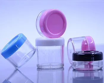 

20ps 15 gram High Quality, Empty clear Personal Care cosmetic jars printable custom logo portable refillable container reuse