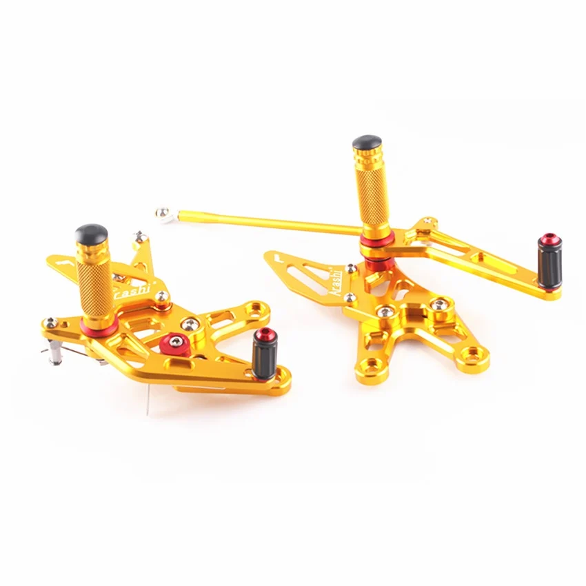 

CNC Adjustable Rearset Foot Pegs Footrest Pedals For Kawasaki Ninja ZX10R 2006 2007 Gold
