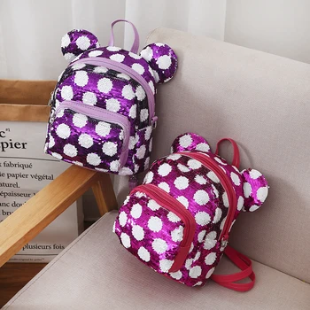 

women mini backpack purse glitter sequins rabbit ear double shoulder bags for teenage girls small school backpack bags