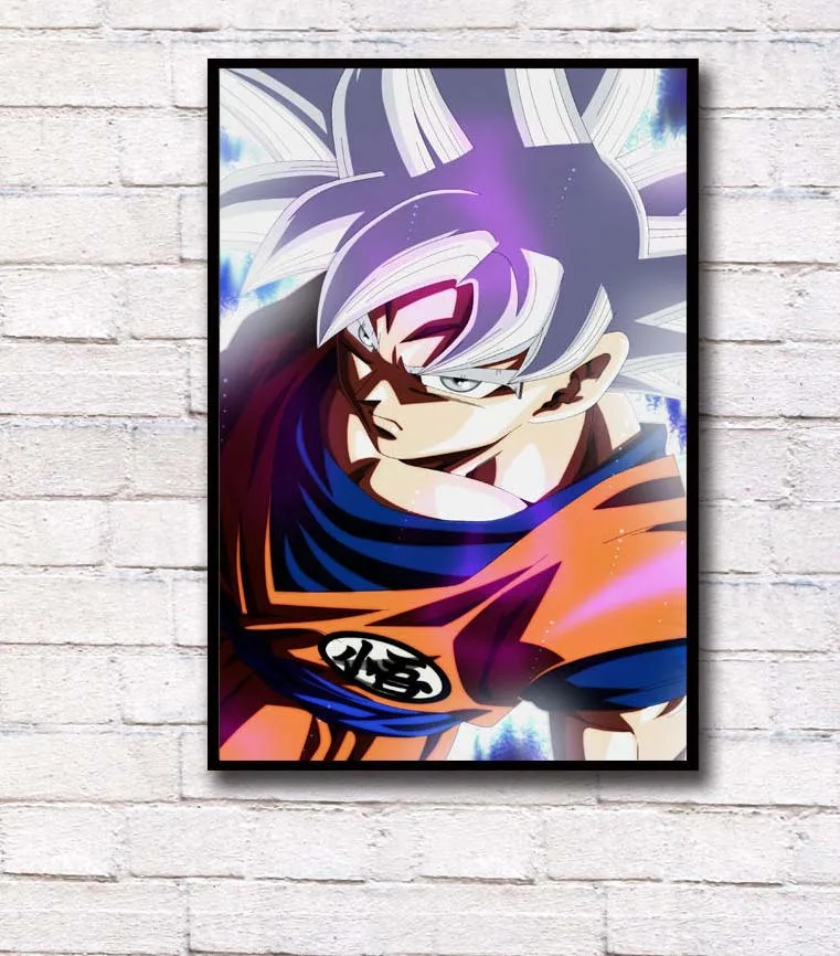 FX060 Dragon Ball Super Ultra Instinct Goku Япония Аниме Комикс горячий плакат искусство шелковые светлые холщовые современная домашняя, комнатная, настенная Печатный Декор - Цвет: Светло-желтый