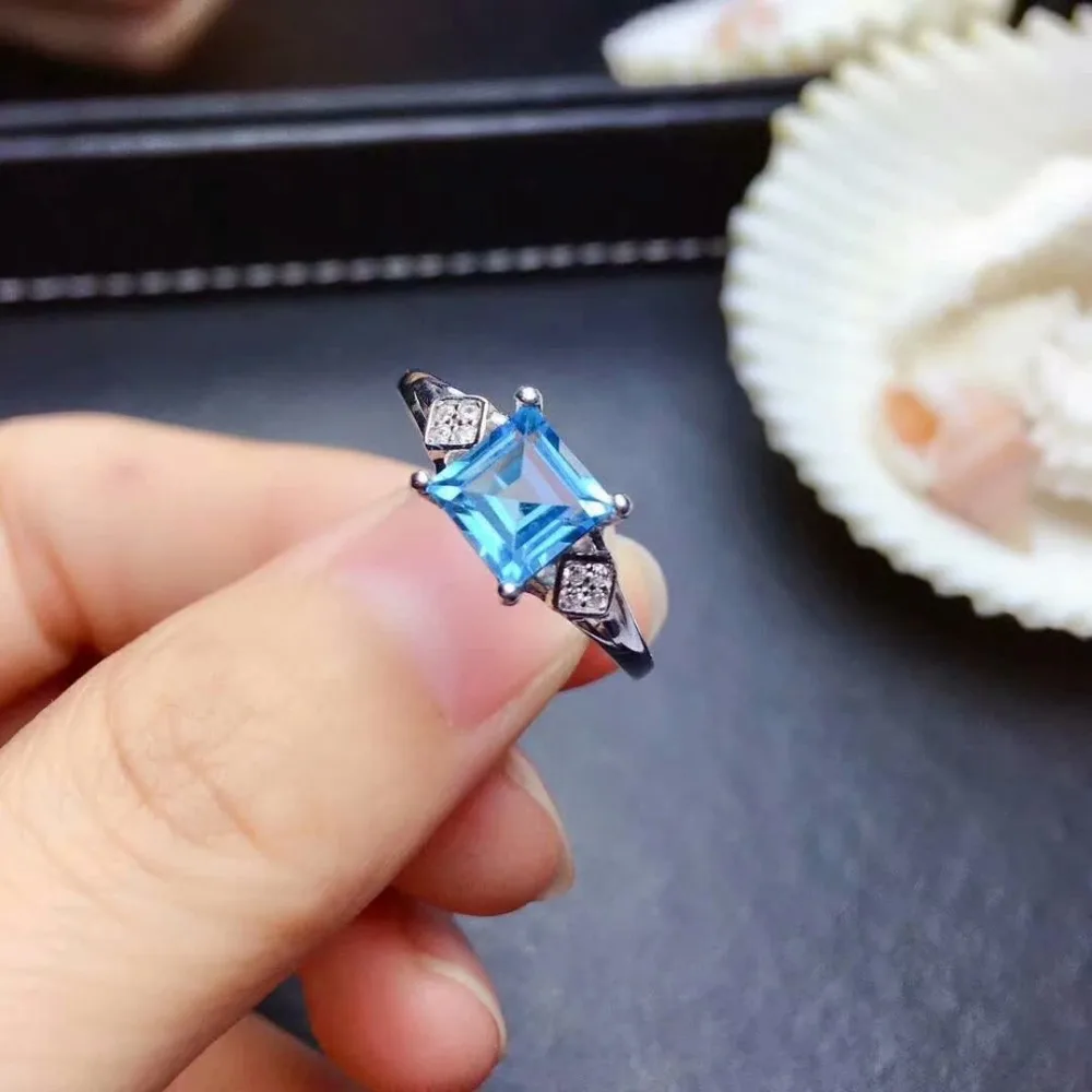 

shilovem 925 silver sterling rings natural topaz trendy fine Jewelry women anniversary new wholesale mj0606123agb