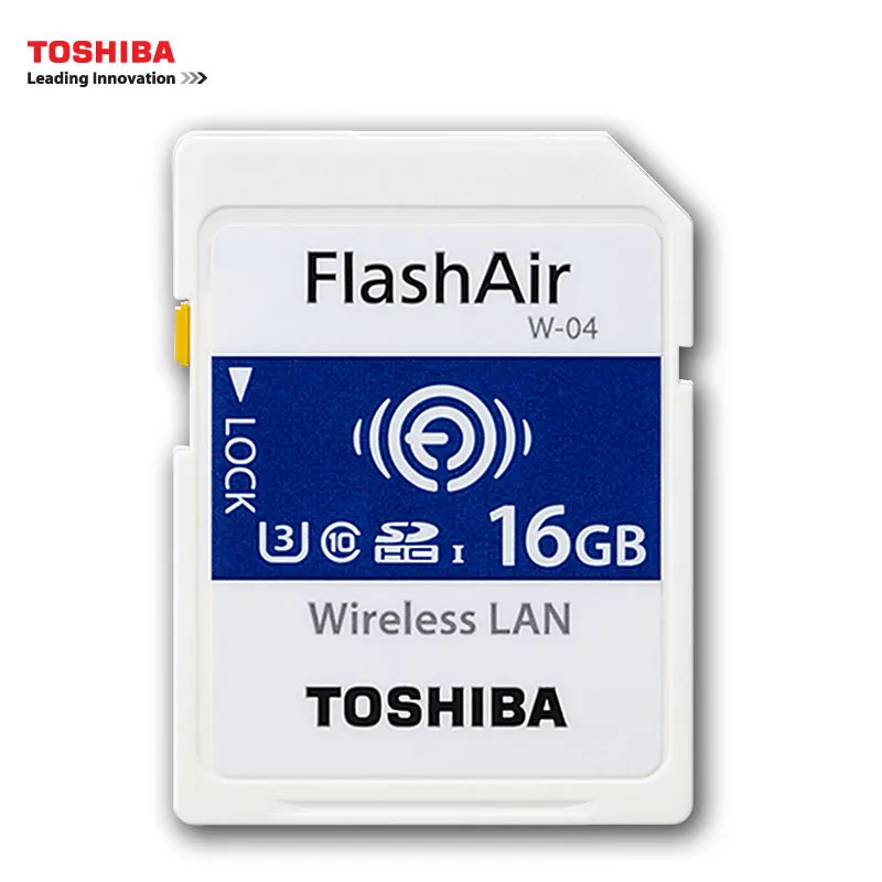 TOSHIBA FlashAir W-04, WiFi, SD карта, 16 ГБ, 32 ГБ, SDHC, 64 ГБ, SDXC, класс 10 U3, FlashAir W-04, карта памяти, флеш-карта для цифровой камеры - Емкость: 16GB W04