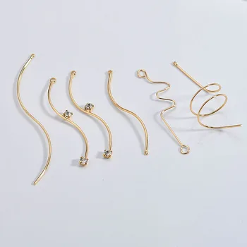 

Min order 20pcs/lot geometry S/wave shape copper profile metal fashion charms diy jewelry earrings pendant accessory