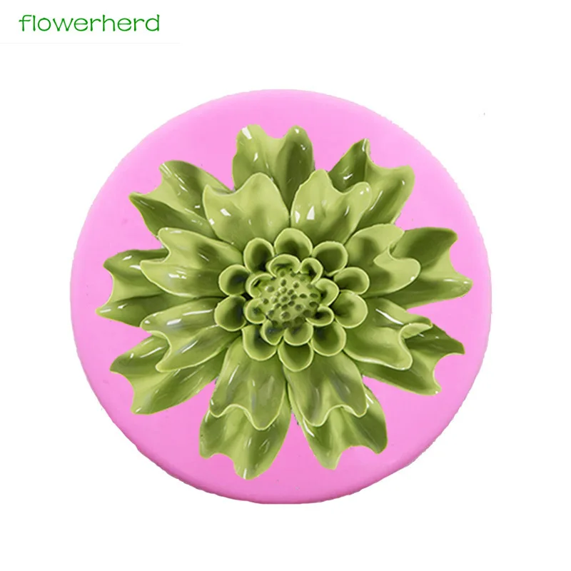 

Big Silicone 3D Liquid Soap Mold Chrysanthemum Flower Plant Handmade Fragrance Soap Fondant Cake Decorating Tools Silicone Mold