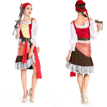 

Pirate Costume Women Adult Halloween Carnival Costumes Fantasia Fancy Dress Caribbean Pirates Costume