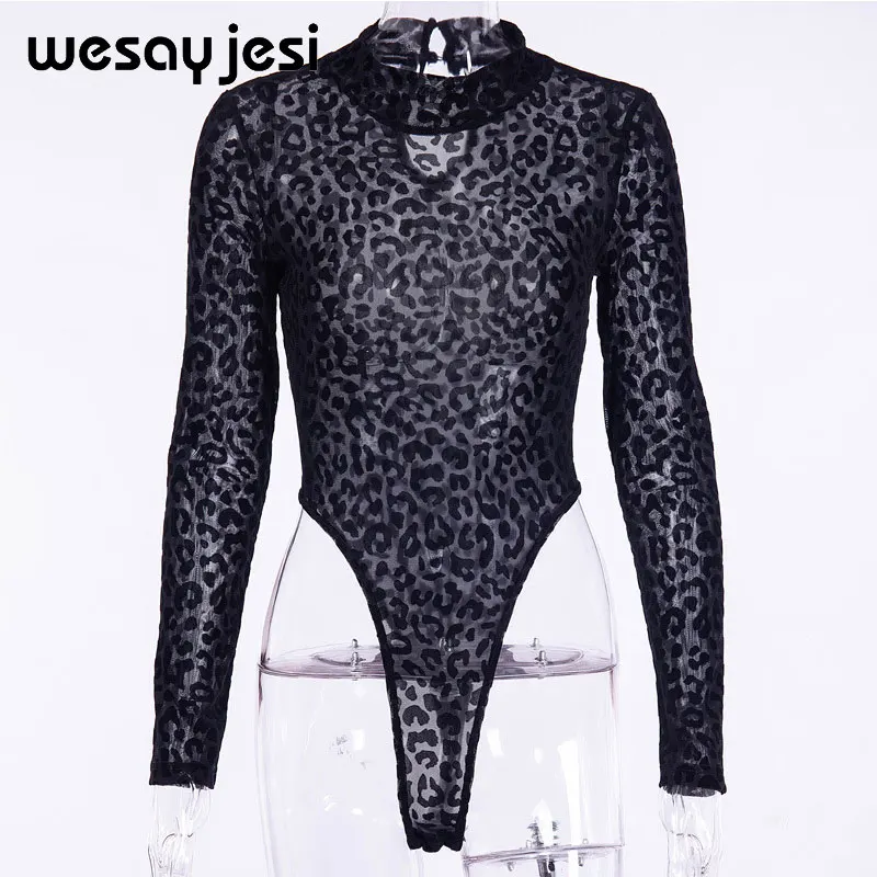 Sexy Black Deep O Neck Long Sleeve Bodysuits Fit Slim Cami Lace Bodysuit Embroidery Patch Bodysuits Tops for Women Clothing