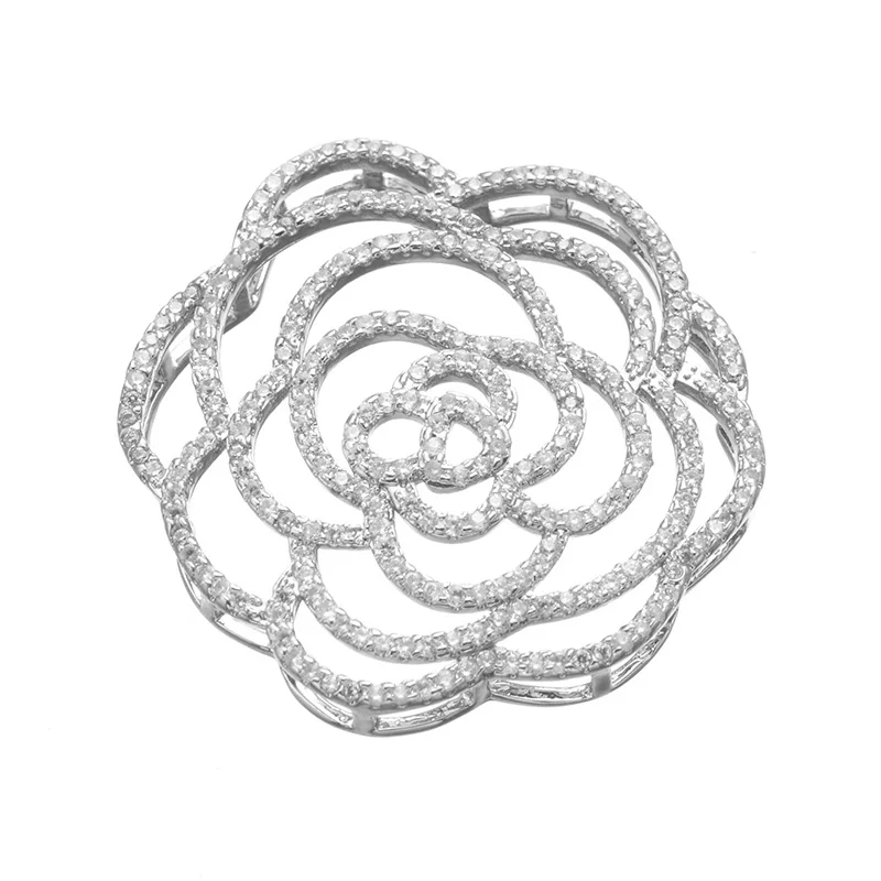 

37*37mm Silver Tone Hollow Filigree Wrap Connector Link Copper Charms Jewelry Embellishment Findings Jewelry Making Supplier