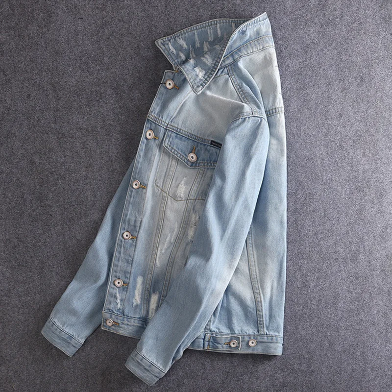 Japanese Style Classical Men Jacket Light Blue Retro Wash Simple Denim Jacket Men Cotton Coats Fashion Streetwear Hip Hop Jacket Japanese Style Classical Men Jacket Light Blue Retro Wash Simple Denim Jacket Men Cotton Coats Fashion Streetwear Hip Hop Jacket