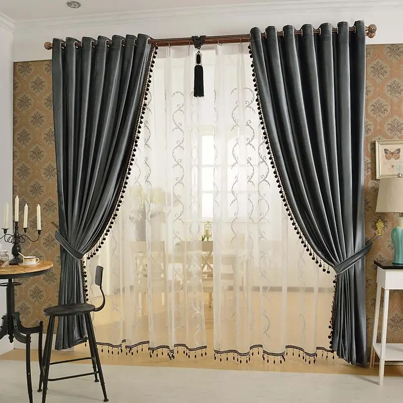 Pure Velvet Purple Gold Brown Gray European Living Room Bedroom Curtains Custom Pure Velvet Purple Gold Brown Gray European Living Room Bedroom Curtains Custom