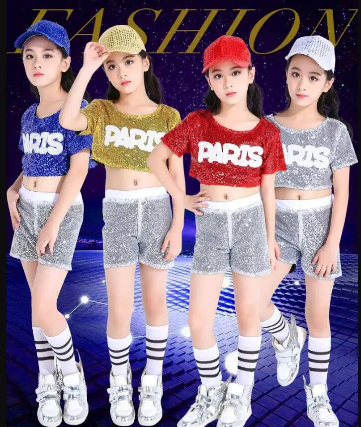 

Girl Jazz Dance For Girls Jazz Dance Costumes Kid Hip Hop Dancing Girl Sequins Stage Performance Dress Hip Hop Costumes