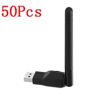 2017 New 50Pcs Mini 150Mbps Wifi Adapter 802.11b/n/g USB Wi-Fi Network LAN Card 2dBi wifi antenna adaptador PC Laptop Receiver
