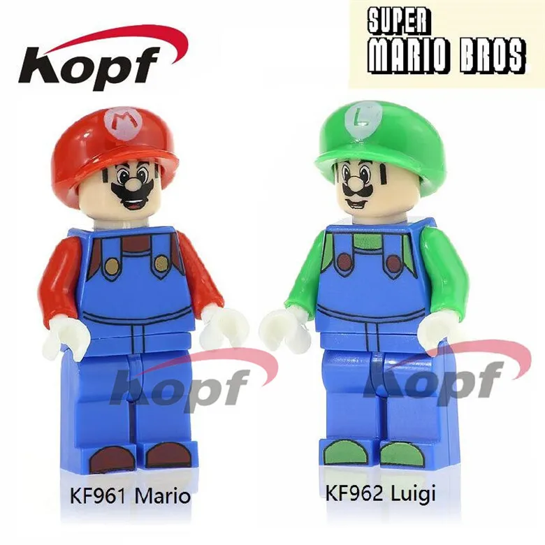 

KF961 KF962 Super Heroes Super Mario Bros Mario Luigi RX-Black Dolls Model Bricks Building Blocks Educaction Children Gift Toys