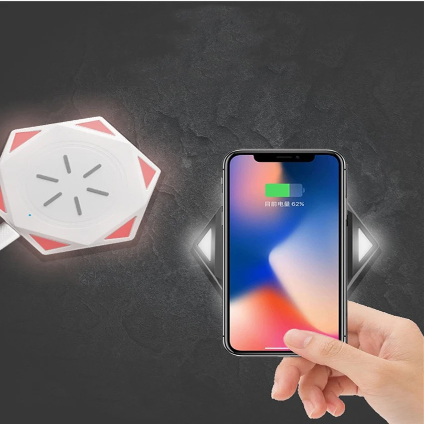 Беспроводное зарядное устройство Qi Magic Circle тонкая Светодиодная лампа для Samsung Note10