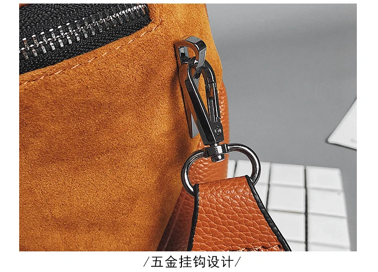ZYJ Women Suede Leather Shoulder Handbags Waist Bags Chest Pack Girls Leisure Messenger Crossbody Casual Sling Bag Handbag (32)