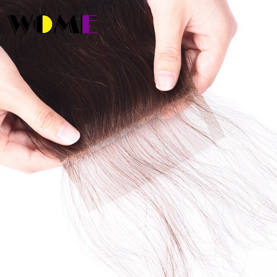 WOME HAIR Pre -colored Malaysian 4 Bundles With Closure 2# Color Non Remy Body Wave Bundles With Closure Hair 4*4 Free Part WOME HAIR Pre -colored Malaysian 4 Bundles With Closure 2# Color Non Remy Body Wave Bundles With Closure Hair 4*4 Free Part