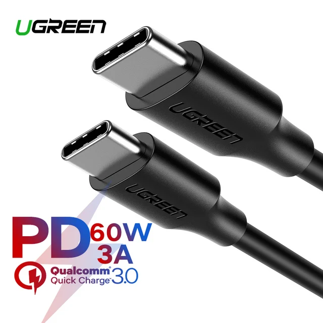 Best Price Ugreen 60W USB C to USB Type-C Cable for Huawei Mate 20 PD QC 3.0 Fast Charge Data Cable for Macbook Samsung S9 Plus USB C Cable Best Price Ugreen 60W USB C to USB Type-C Cable for Huawei Mate 20 PD QC 3.0 Fast Charge Data Cable for Macbook Samsung S9 Plus USB C Cable