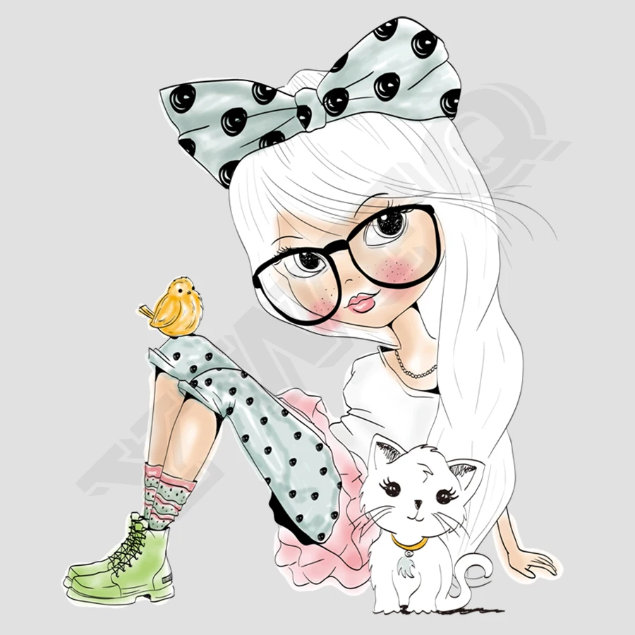 Cute Girls Clothes Applique Washable Clothing Deco Diy Accessory Heat Transfer New Design Badges Iron-On Transfers (1)