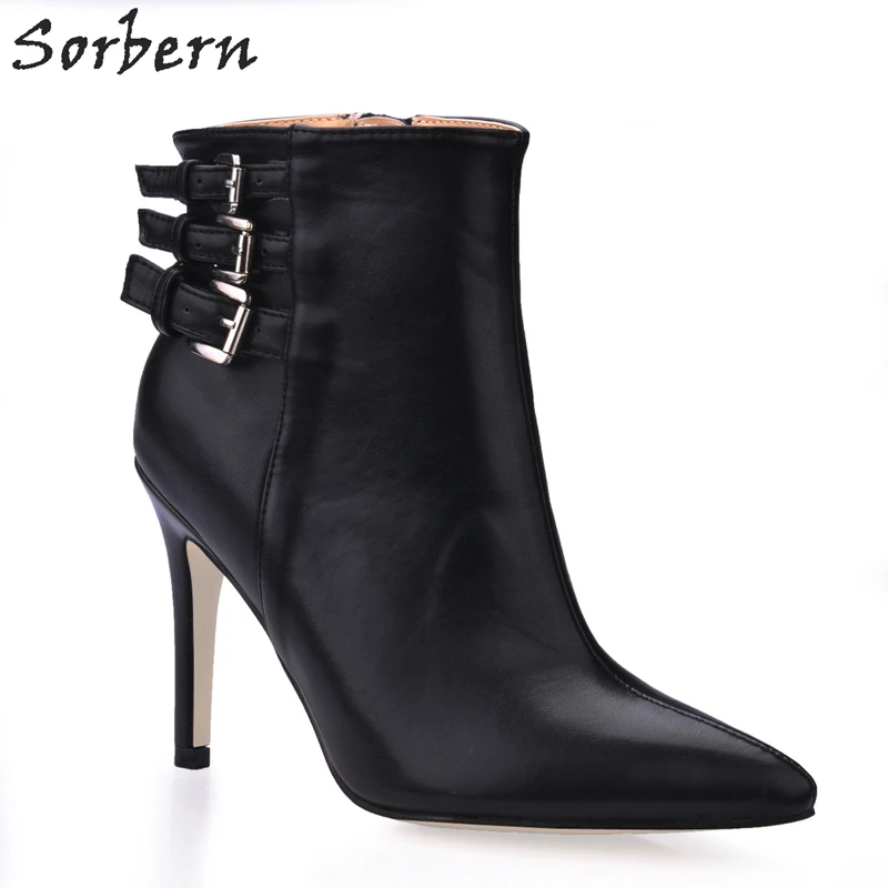 

Sorbern Pointed Toe Sexy Ankle Boots Women High Heels Warm Winter Shoes Ladies Stilettos Heeled New Arrival Short Boots Custom