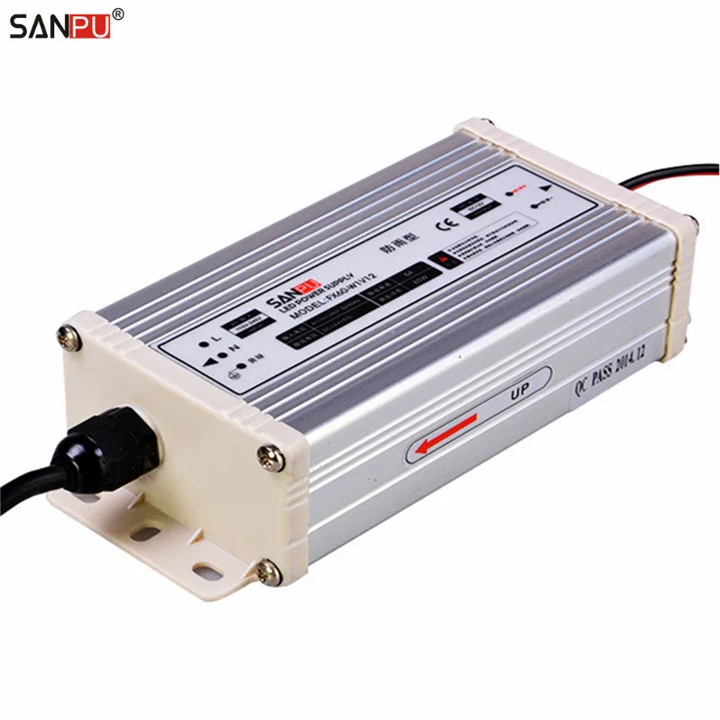 

SANPU SMPS 60 w 12v LED Driver 5a Constant Voltage Switching Power Supply 220v 110v ac dc Lighting Transformer IP 63 Rain proof