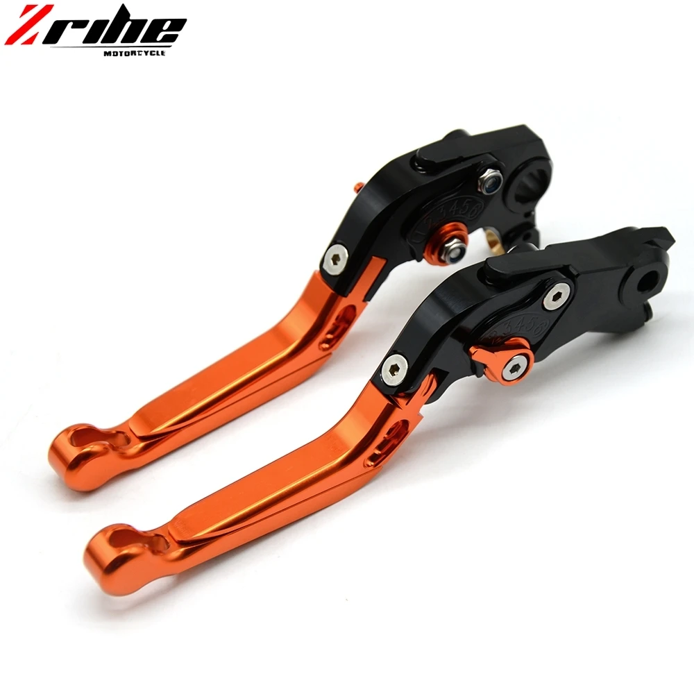 CNC Алюминиевый Рычаг мотоцикла для KTM duke 125 200 390 DUKE- регулируемые складные удлиняющие тормозные рычаги сцепления - Цвет: ORBKOROR