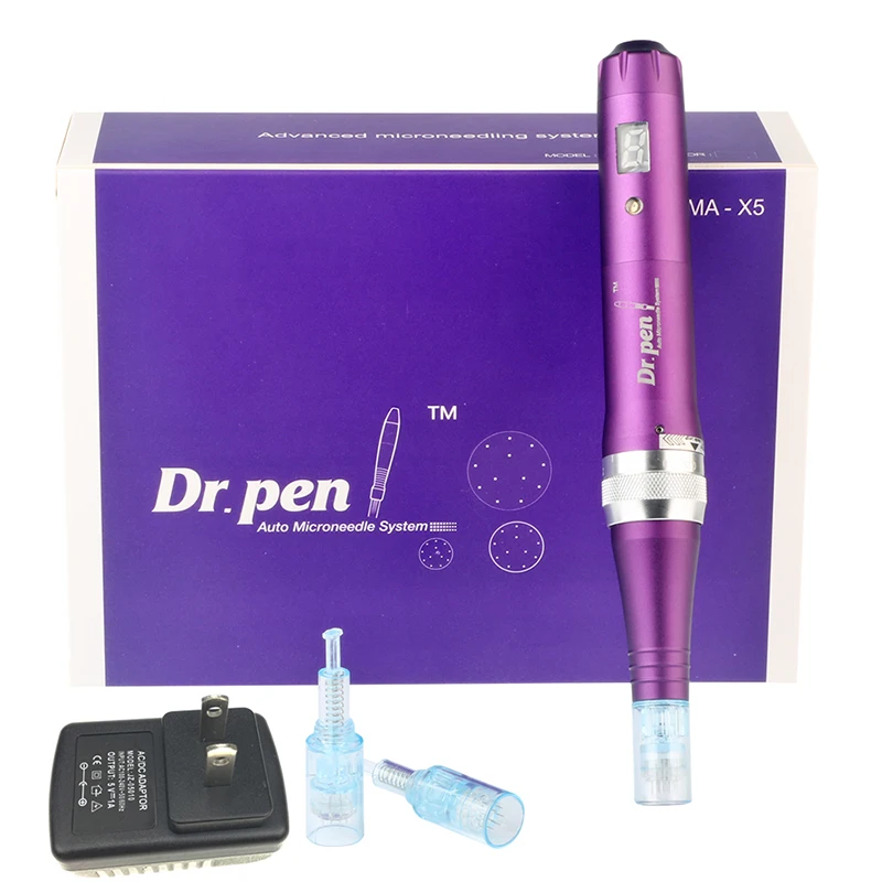 Dr. pen Derma Pen X5 Беспроводная микроручка Электрическая Микро Дерма терапия винтовой картридж наконечник Комплект - Цвет: US Plug derma pen