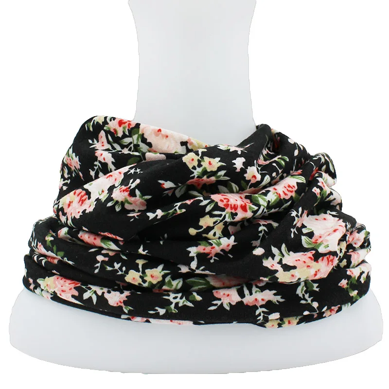 LOVINGSHA осень зима женские тонкие Skullies шапочки цветочный дизайн многофункциональные шапки для девушек леди Мода Feminino шарф HT098