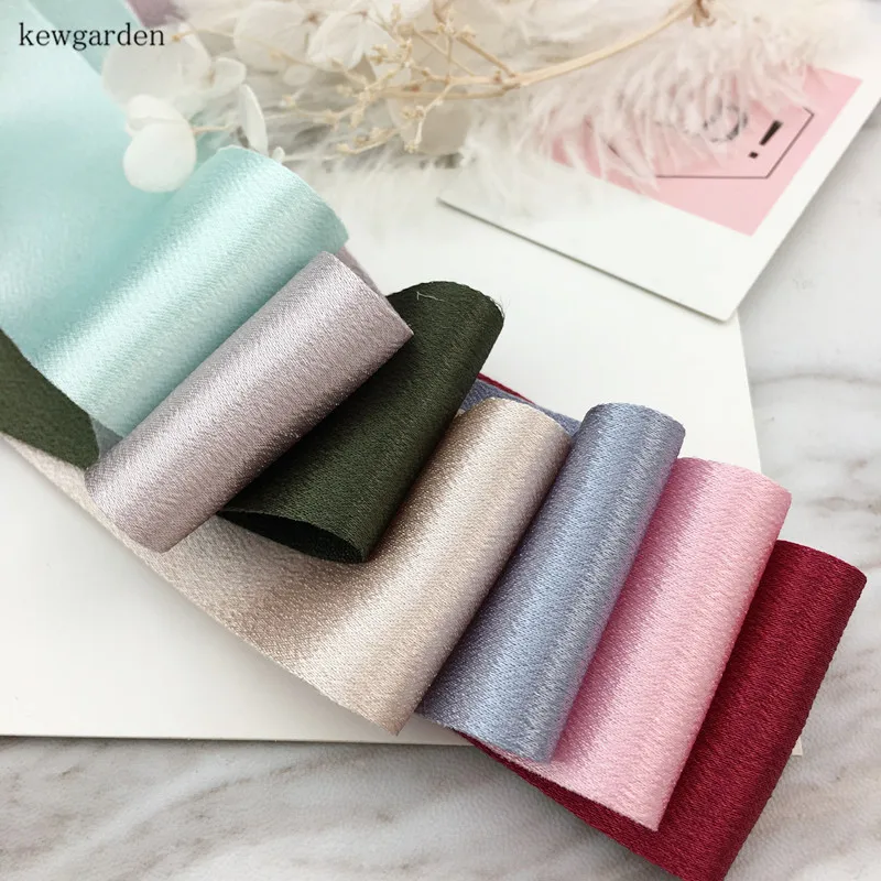 kewgarden 40mm 4cm Silk Surface Cotton Ribbons DIY Bow Accessories Satin Ribbon Handmade Tape Riband 4M/lot | Дом и сад