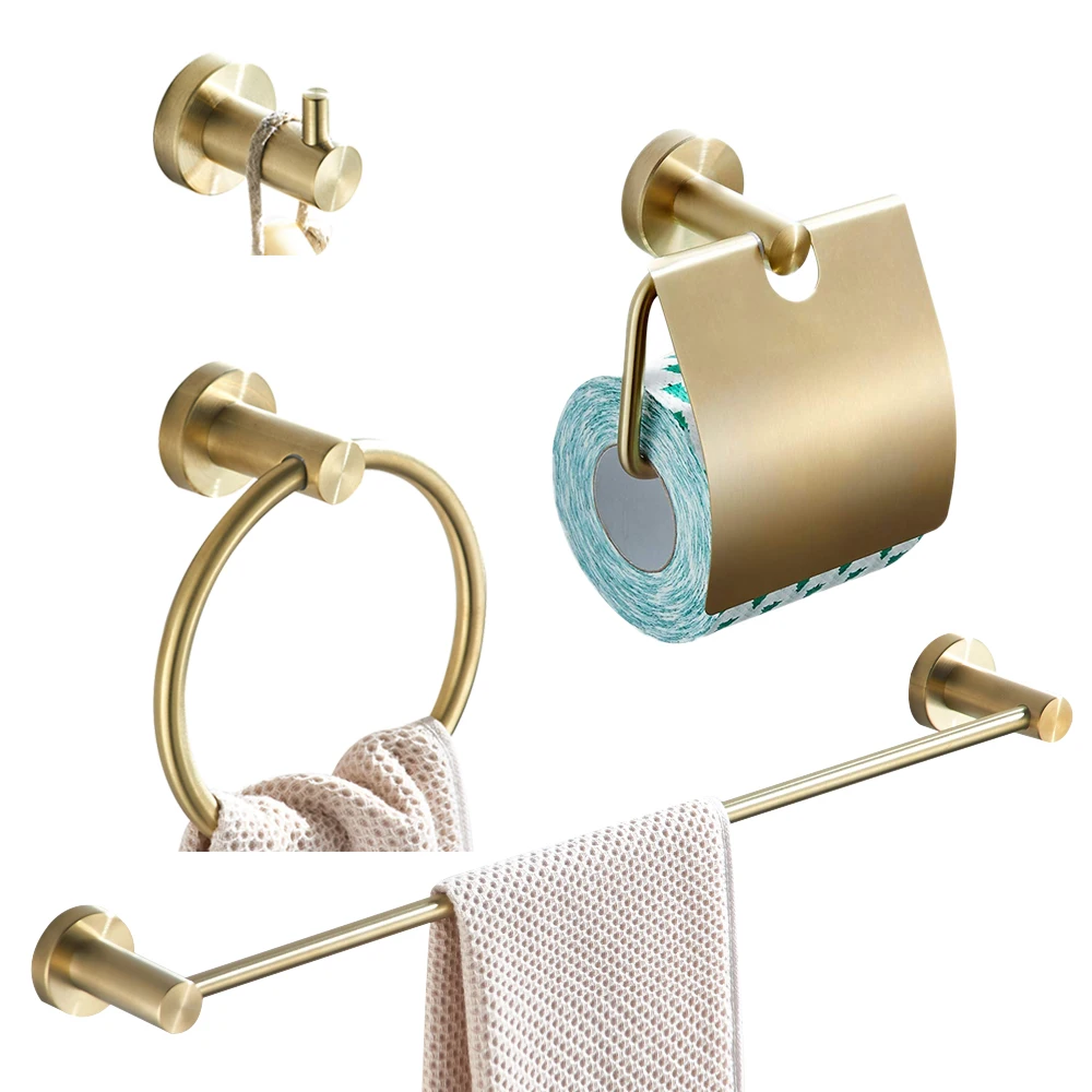 

Leyden Bathroom Hardware Accessory Set of 4,4pcs Towel Bars Set Include Towel Bar,Towel Ring,Toilet Paper Holder,Towel Hook