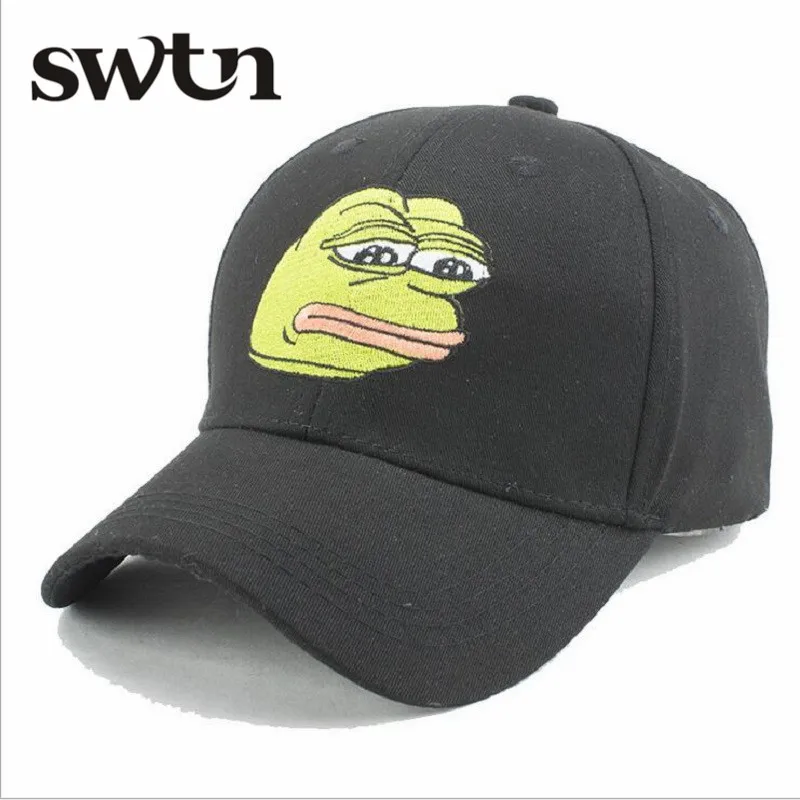 Мужская мода Хлопок Грустно Лягушка Скороговоркой Snapback Крышка Хип-Хоп Бейсболки Для Мужчин Мальчиков Caquette gorras Hat
