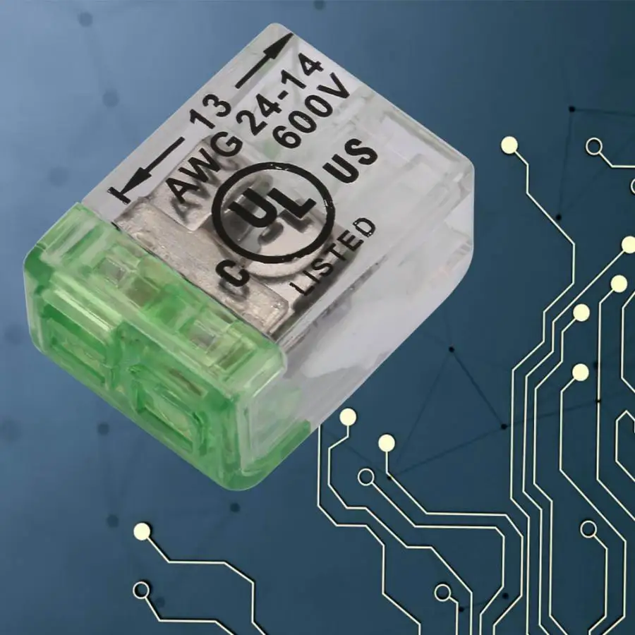

10pcs AWG24-14 Mini Fast Wire Connectors Compact Wire Fast Wiring Connectors Push-in Conductor Cable Terminal Block