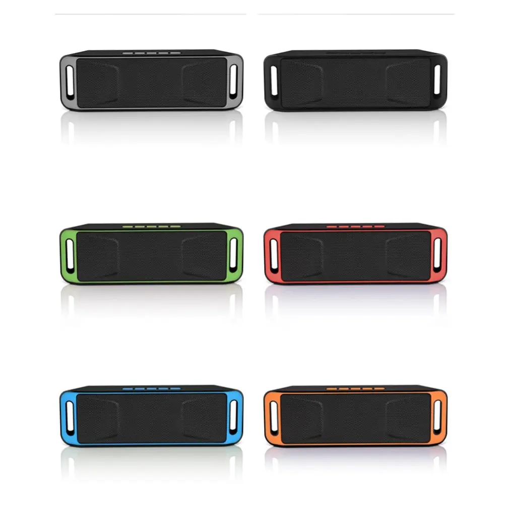 Portable Bluetooth Speaker wireless mini Speaker Amplifier Stereo Subwoofer Speaker TF USB FM Radio Built-in Mic Dual Bass SP208