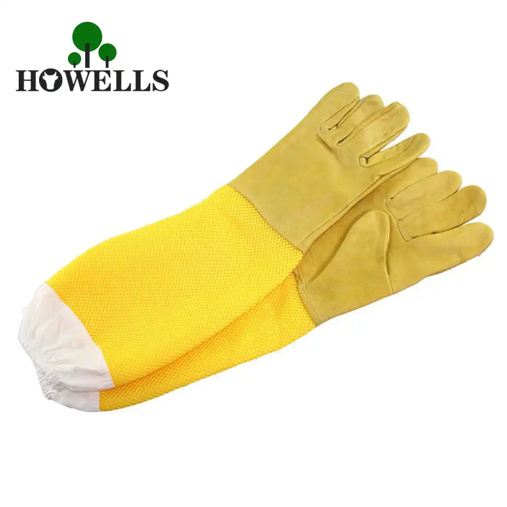 Anti abelha luvas apicultura luvas de proteção goatskin mangas compridas ventilado profissional apicultura apicultor roupas