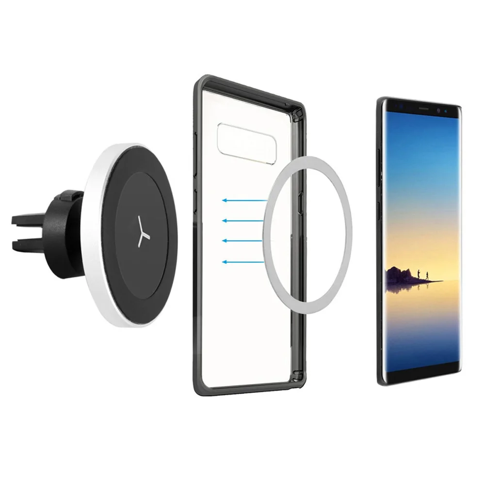 Магнитное QI Беспроводное Автомобильное зарядное устройство для iPhone 8 X XR 11 Pro Max samsung S10+ 5G Note 9 10 Автомобильная приборная панель держатель вращения вентиляционного отверстия