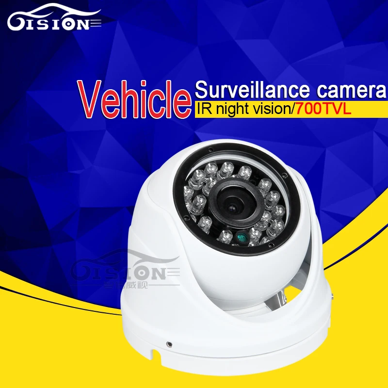 

CCTV Security Use Indoor White Metal CCD Camera 600TVL 700TVL Night Vision LED Backup Vehicle Cam For Bus Truck Van
