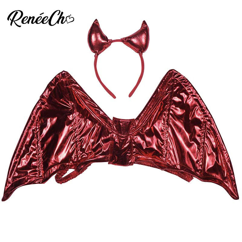 Reneeecho костюм на Хэллоуин для женщин Fever Devil Комплект женский фантазия Красный Косплей демона карнавальный костюм