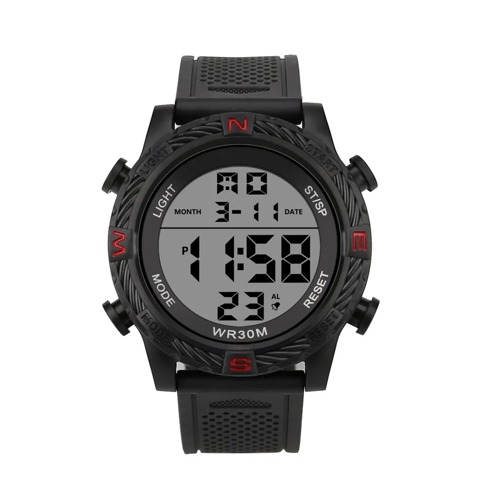 Роскошные спортивные часы Мужские Аналоговые Цифровые Военные Силиконовые армейские спортивные светодиодный водонепроницаемые часы мужские часы